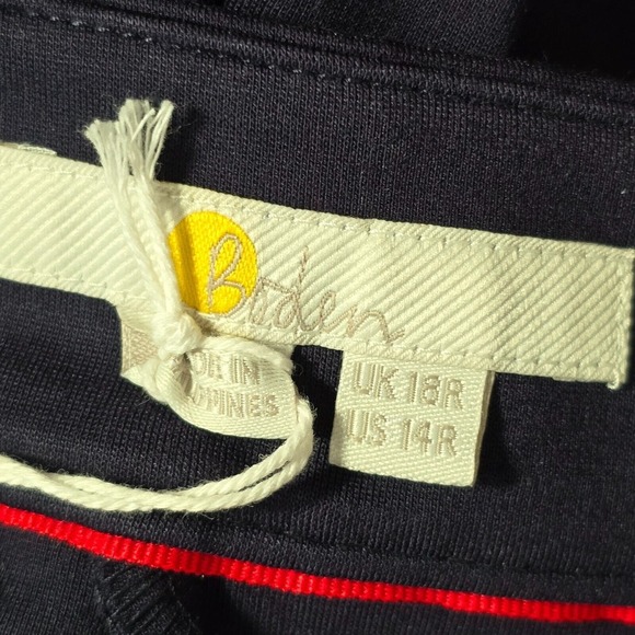 Boden Womens Culottes Size 14R Navy Blue Wide Leg Stretch Crop Pants Minimalist - Picture 5 of 13